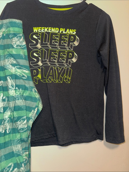 GAP Other - Kids PJ SET - Black Long-Sleeve Tee with Neon Yellow Graphic